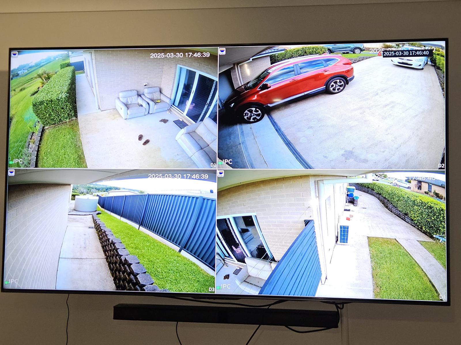 Completed home CCTV camera system on display