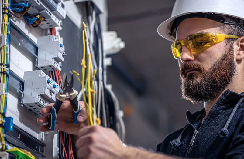 Electrical service in progress